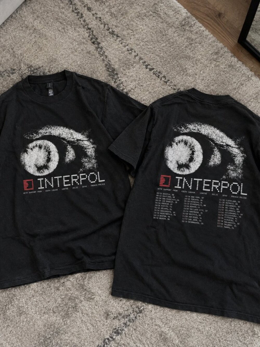 Interpol Tour Graphic Vintage Washed Black Concert T-Shirt